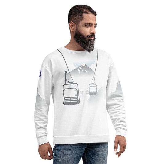 Male model wearing the Last Chair Sweat Shirt, shown from the front.