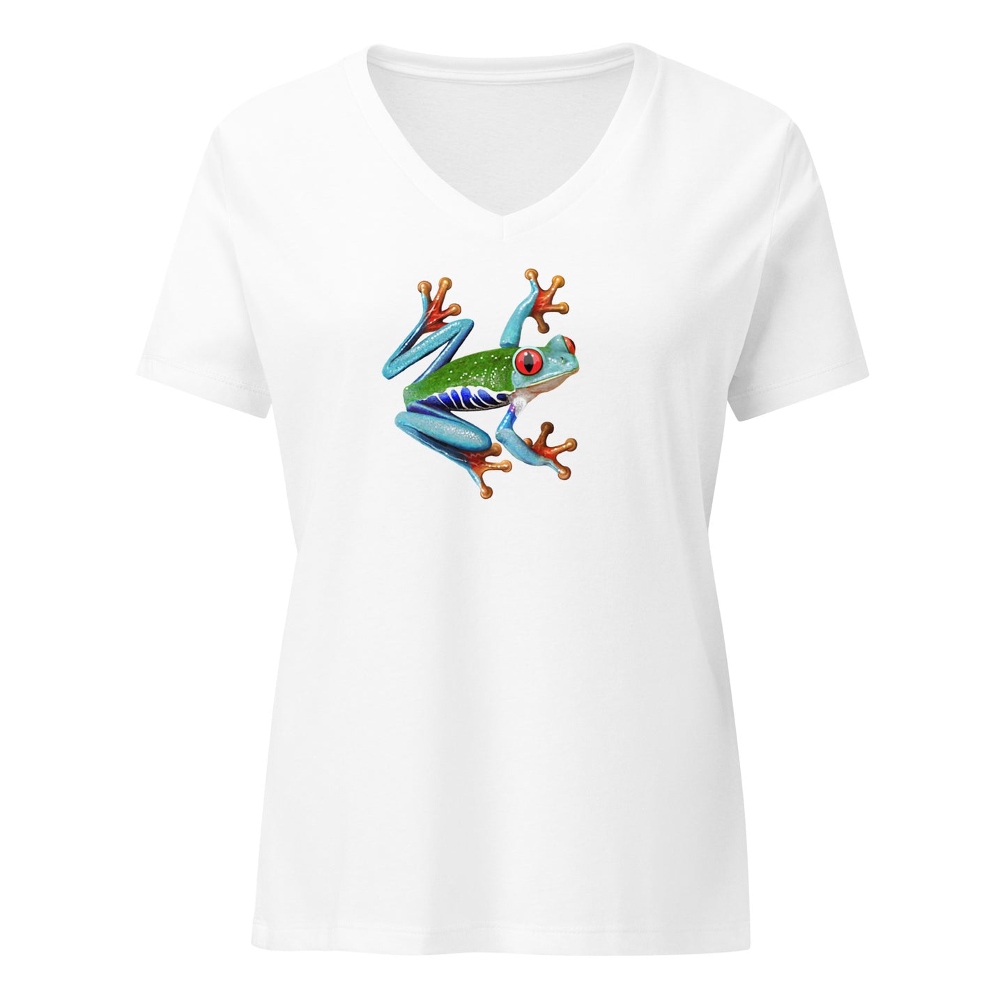 Hollow shot of the v-neck anura Sigma in white from the front.